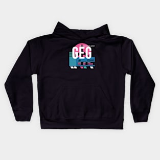 Spokane (GEG) Airport // Sunset Baggage Tag Kids Hoodie